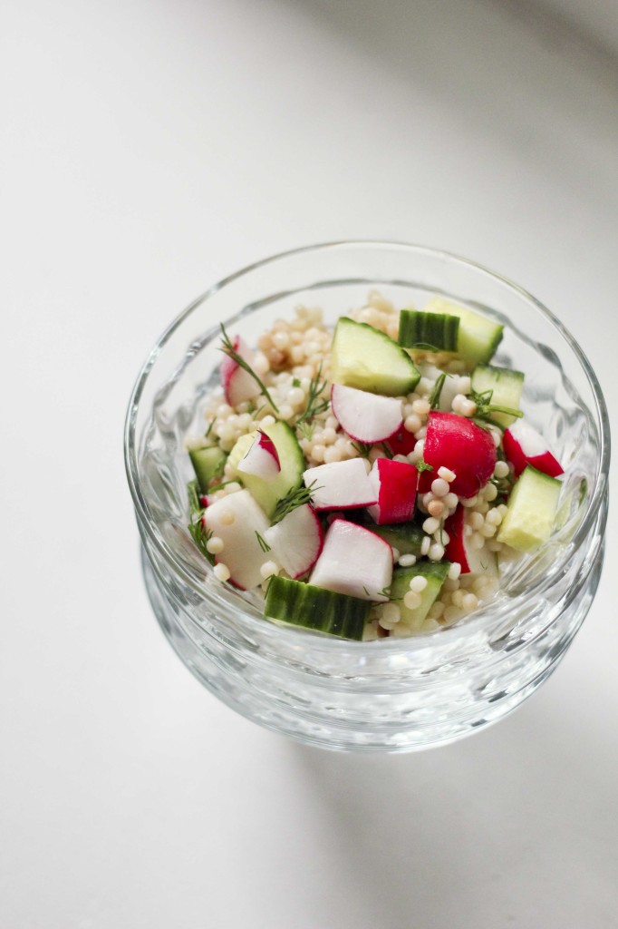 Israeli Couscous Salad With Cucumber Dill And Radishes Roasted 0919