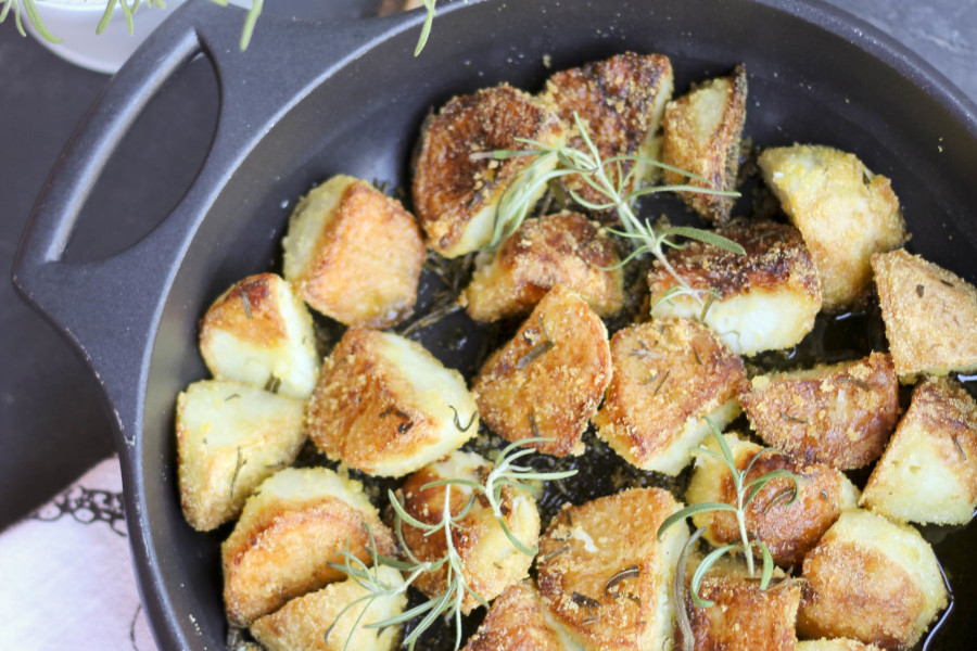 Crisp Rosemary Roast Potatoes from Brown Eggs and Jam Jars